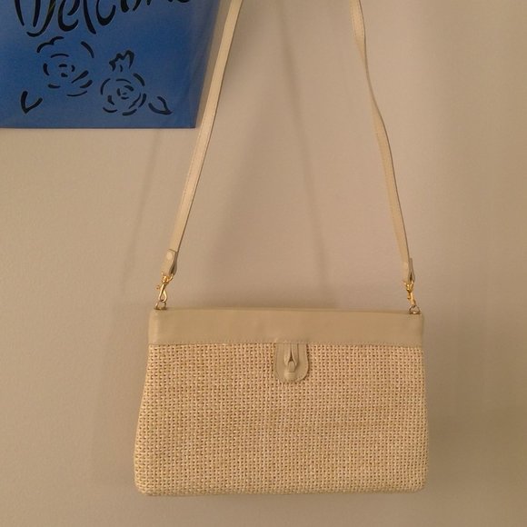 Vintage Contessa Bags Vintage Jute And Leather Handbag Poshmark